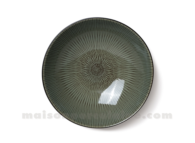 ASSIETTE GRES SALADE / PATES MEDARD DE NOBLAT HYPNOSE KAKI 19CM
