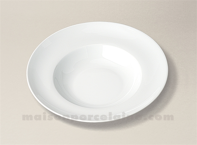 ASSIETTE PASTA PORCELAINE BLANCHE RONDE FLORENCE D25