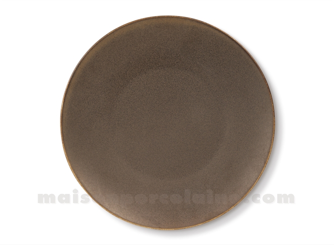 ASSIETTE PLATE COUPE PORCELAINE OKRA MAHOGANY D27CM