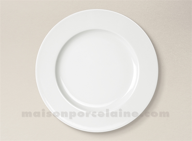 ASSIETTE PLATE PORCELAINE BLANCHE EMPIRE FABRIQUEE EN FRANCE D26.5