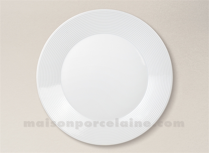 ASSIETTE PLATE PORCELAINE BLANCHE ZEBRA D27