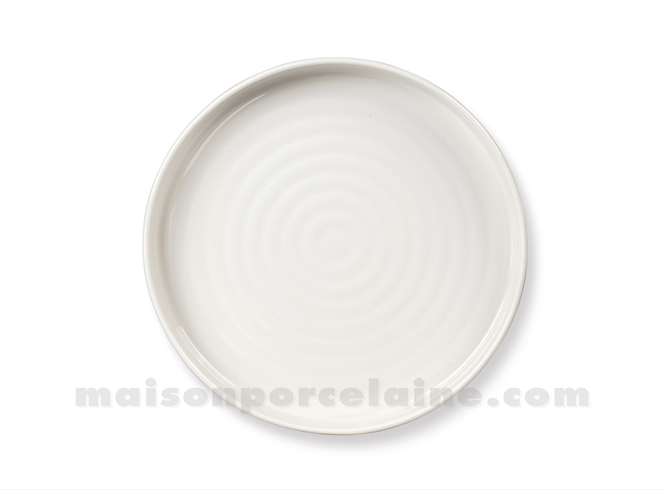 ASSIETTE PLATE PORCELAINE EMAIL BLANC CASSE D19CM