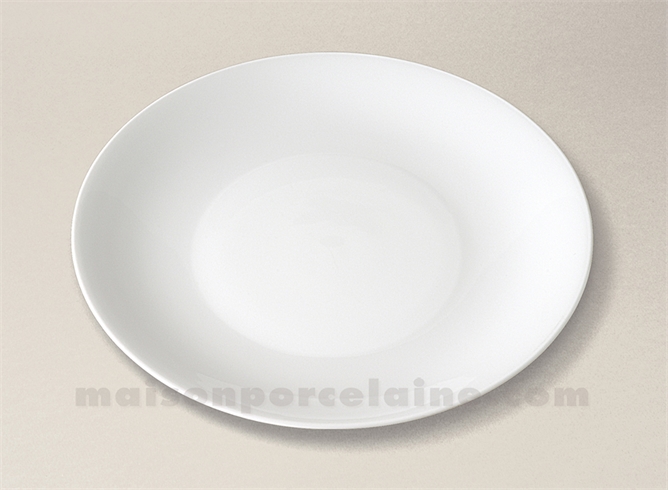 ASSIETTE PORCELAINE BLANCHE HAUSSMANN FABRIQUEE EN FRANCE D24.5CM