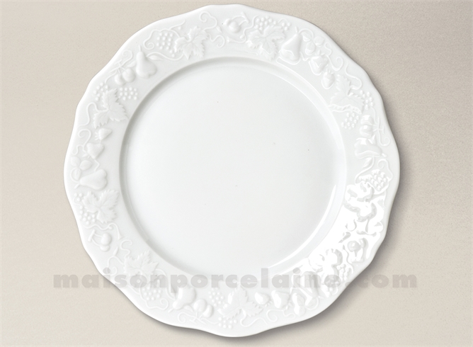 ASSIETTE PRESENTATION CALIFORNIA LIMOGES PORCELAINE BLANCHE D30