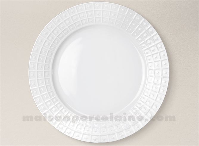 ASSIETTE PRESENTATION LIMOGES PORCELAINE BLANCHE OSMOSE D30