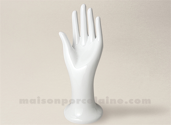 BAGUIER MAIN PORCELAINE BLANCHE 24X9