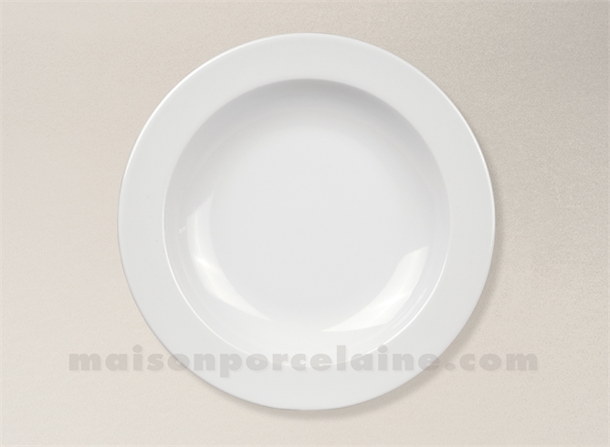 BISTROT ASSIETTE CHR CREUSE PORCELAINE BLANCHE 23CM