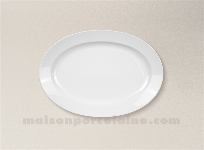 BISTROT PLAT OVALE CHR PORCELAINE BLANCHE 24CM