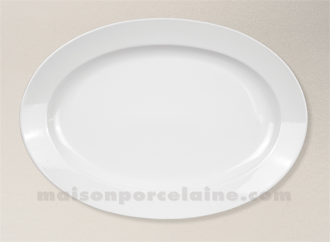 BISTROT PLAT OVALE CHR PORCELAINE BLANCHE 32CM