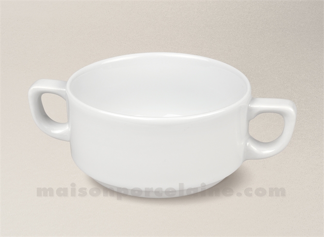 BISTROT TASSE CHR EMPILABLE SOUPE ANSES PORCELAINE BLANCHE 30CL