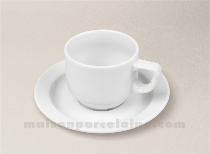 BISTROT TASSE EMPILABLE CHR HAUTE 12CL + SCPE PORCELAINE BLANCHE
