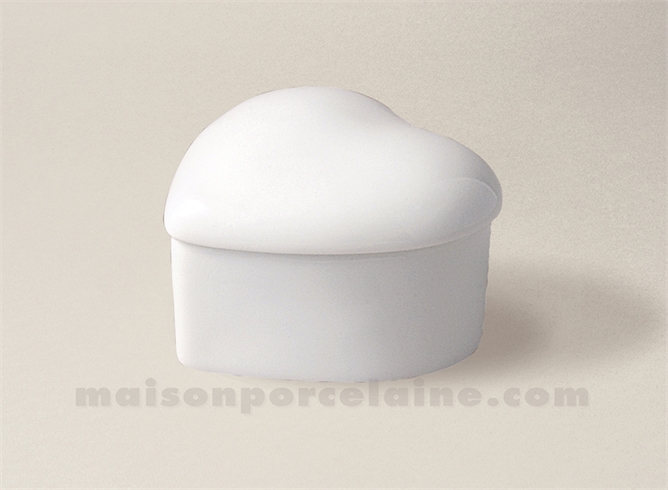 BOITE PILULES LIMOGES PORCELAINE BLANCHE COEUR 5X6