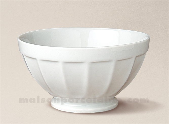 BOL PIED COTES PORCELAINE BLANCHE SOLOGNE D13 40CL