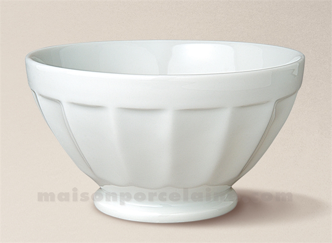 BOL PIED COTES PORCELAINE BLANCHE SOLOGNE D15 55CL