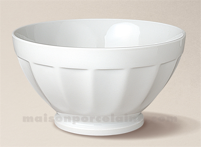 BOL PIED COTES PORCELAINE BLANCHE SOLOGNE D16 75CL