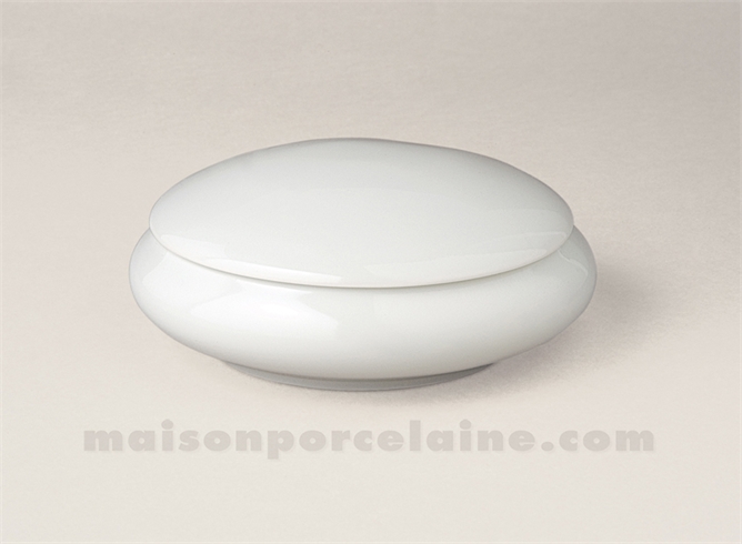 BOMBONNIERE LIMOGES PORCELAINE BLANCHE RONDE BOMBEE N°3 11X5