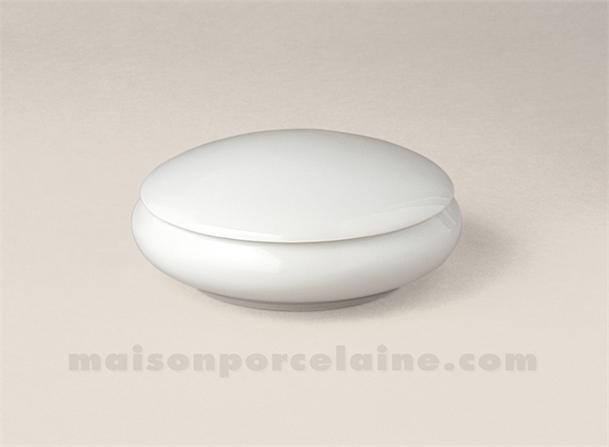 BOMBONNIERE LIMOGES PORCELAINE BLANCHE RONDE BOMBEE N°4 9X4