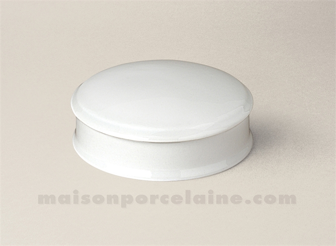 BOMBONNIERE PORCELAINE BLANCHE RONDE NARCISSE PM 10X4