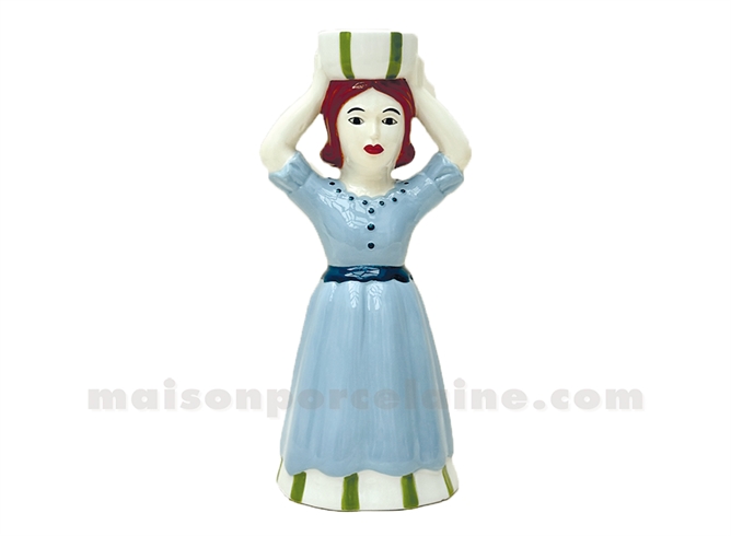 BOUGEOIR CERAMIQUE FEMME L9,8 P8,1 H21,5CM