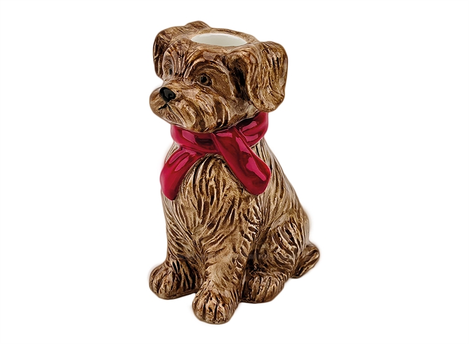 BOUGEOIR CHIOT MARRON L8,2 P6,5 H12,5CM