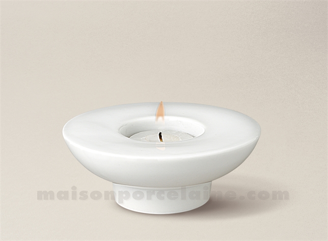 BOUGEOIR PORCELAINE BLANCHE PIED H118