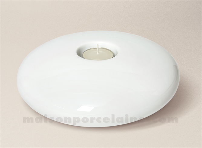 BOUGEOIR PORCELAINE BLANCHE SATURNE D20