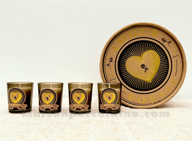 BOUGIE AMOUR COFFRET DE 4 BOUGIES D4,5 H5CM