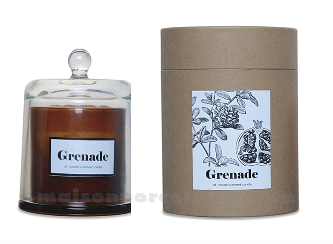 BOUGIE CLOCHE GM GRENADE ACIDULÉE D13,5 H18CM