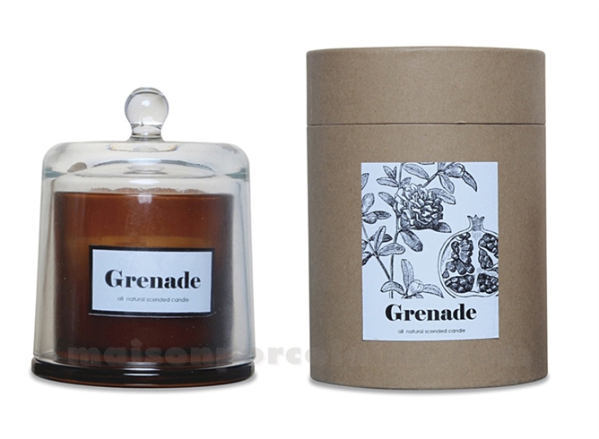 BOUGIE CLOCHE PM GRENADE ACIDULÉE D10,5 H13,5CM
