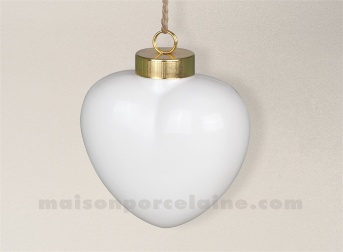 BOULE NOEL COEUR A PEINDRE H8,5X8X4CM - LA PIECE