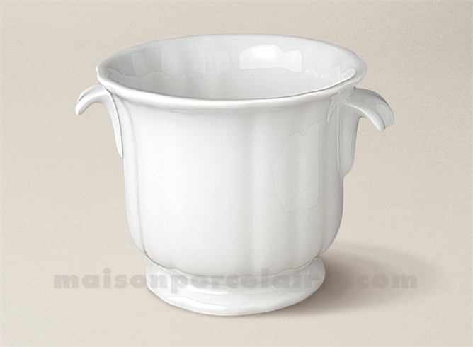 CACHE POT LIMOGES PORCELAINE BLANCHE FESTON ANSES GM 23X19