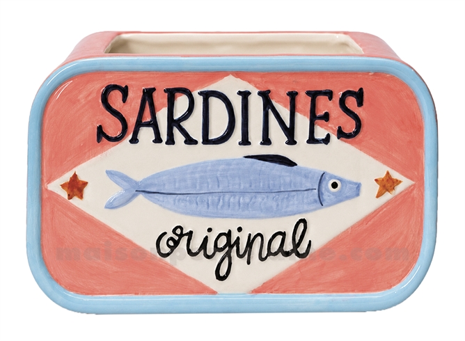 CACHE-POT SARDINES ROSE L20,4 P11,9 H11,7CM