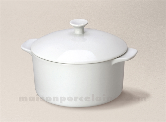 COCOTTE+COUVERCLE PORCELAINE BLANCHE A FOUR GM 14X9 60CL