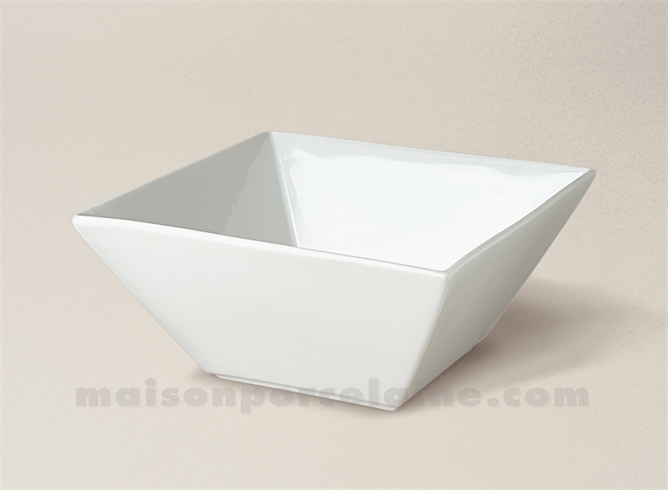 COUPELLE CARREE PORCELAINE BLANCHE CREUSE KYOTO 13X13