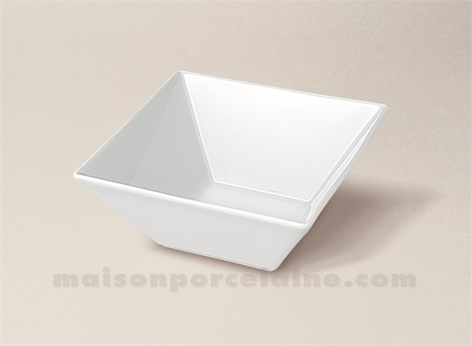 COUPELLE CARREE PORCELAINE BLANCHE CREUSE KYOTO 13X13