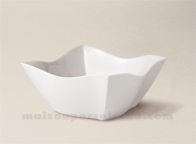 COUPELLE CREUSE TULIPE LIMOGES PORCELAINE BLANCHE GM 19X19