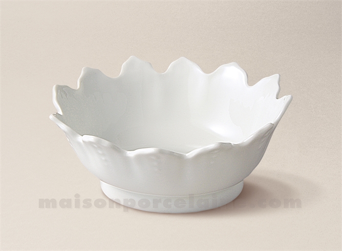 COUPELLE DENTELEE LIMOGES PORCELAINE BLANCHE 15X14