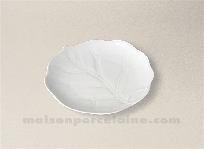 COUPELLE FEUILLE BRYONE LIMOGES PORCELAINE BLANCHE PM D13