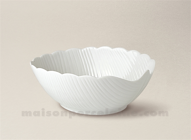 COUPELLE FEUILLE CREUSE LIMOGES PORCELAINE BLANCHE MM