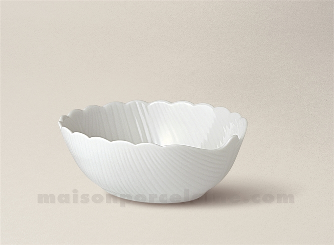 COUPELLE FEUILLE CREUSE LIMOGES PORCELAINE BLANCHE PM