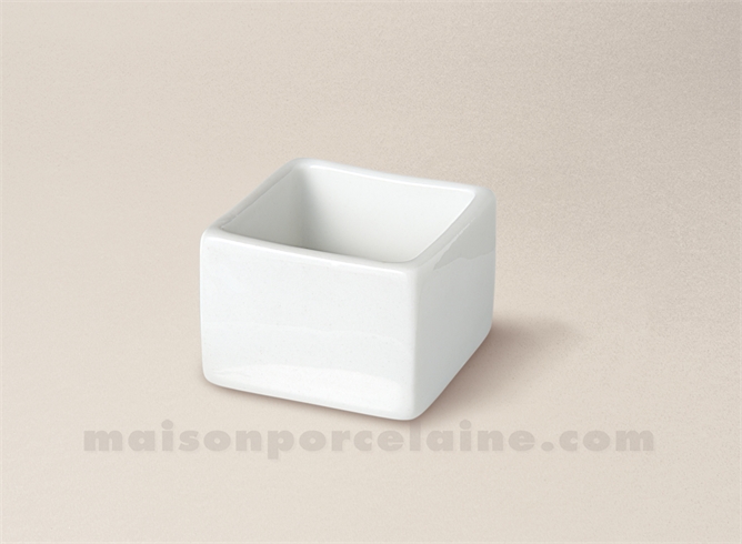 COUPELLE TAPAS PORCELAINE BLANCHE CUBE PM BAS 4X3