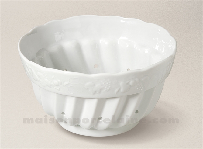 EGOUTTOIR FRAISES CALIFORNIA PORCELAINE BLANCHE 20X11