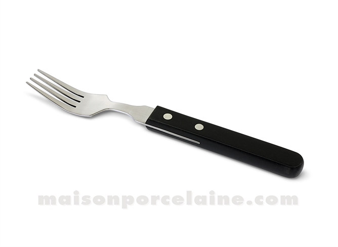 FOURCHETTE STEAK / PIZZA MANCHE NOIR RIVETS (2MM INOX 18/0)