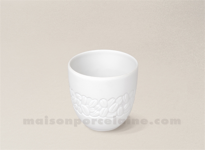 GOBELET EXPRESSO / PHOTOPHORE BISCUIT PORCELAINE DE LIMOGES 12CL