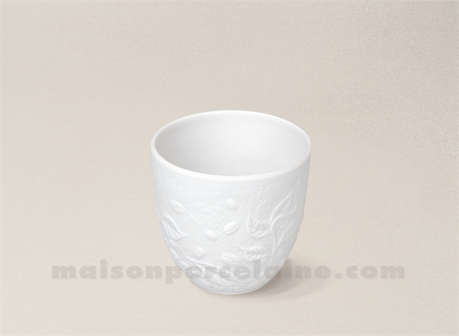 GOBELET EXPRESSO / PHOTOPHORE BISCUIT PORCELAINE DE LIMOGES 12CL