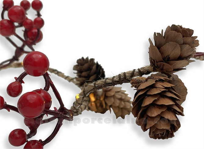 GUIRLANDE LUMINEUSE  BAIES ROUGE LED À PILES