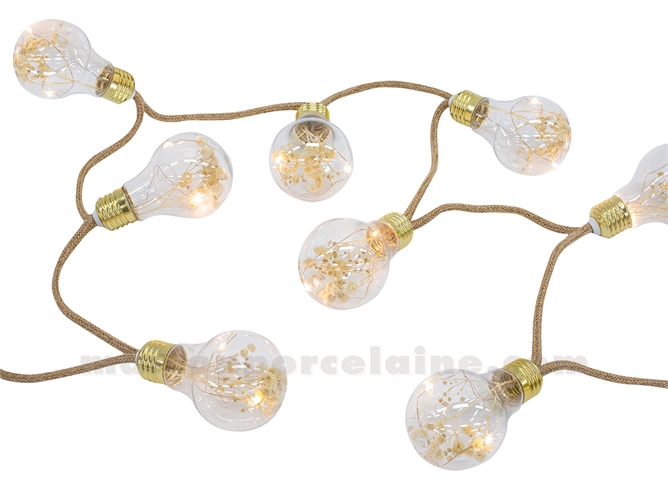 GUIRLANDE LUMINEUSE DÉCO AMPOULES LED (À PILES) 1,5M