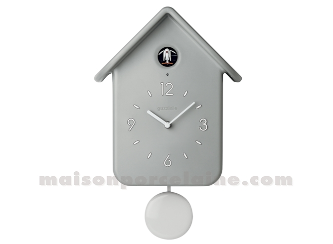 HORLOGE COUCOU A/PENDULE QQ HOME 24,8X12XH39CM GRIS