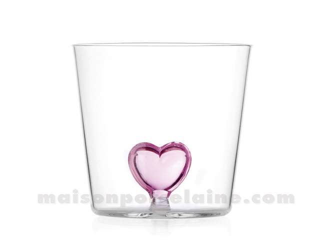 ICHENDORF  - CŒUR - GOBELET ROSE  H8 X8,5CM 35CL