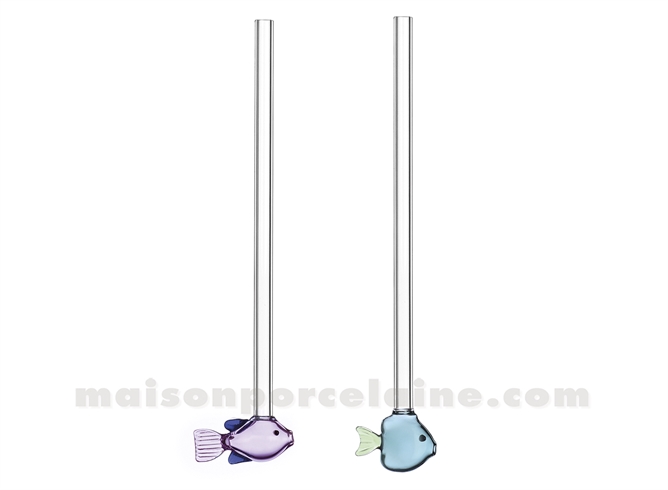 ICHENDORF  - JARDIN MARIN - SET 2 PAILLES POISSONS LILAS ET VERT